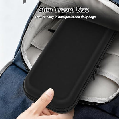 HEATFUN Switch 2 Carrying Case Upgraded Zipper, Minimalist Black Design, No Logo, Hard Shell Switch 2 Travel Case Holds Console and 12 Game Cards, Includes Screen Protector and Thumb Grips