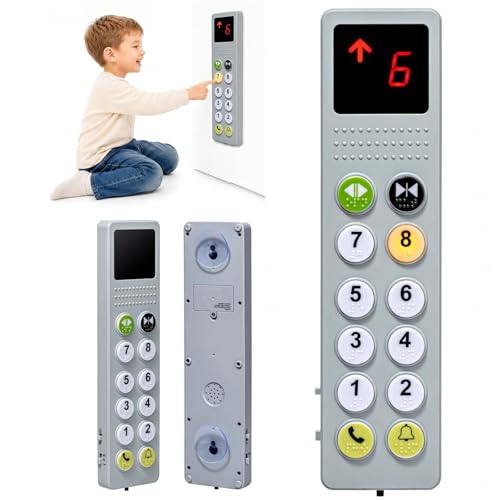 Elevator Activity Panel, Travel Busy Board for Toddlers 2-4 | Sensory light switch & braille button, safe montessori busy board, cause and effect toys autism gifts for 18M+
