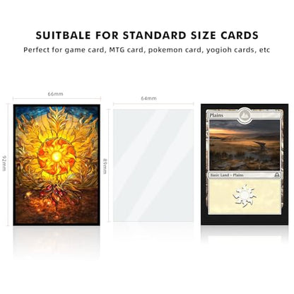 Katomula 100 MTG Card Sleeves with 100 Inner Sleeves, Textured Back Art, Fit Standard Size Cards - Plains - color: Plains