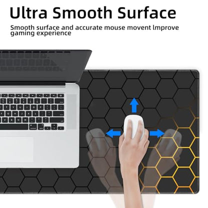 Galdas Mouse Pad for Gaming,XXL XL Large Mouse Mat Long Extended Mousepad Desk Mat Non-Slip Rubber Mice Pads Stitched Edges Thin (31.5 x 11.8 x 0.12 Inches) Grid - color: Grid