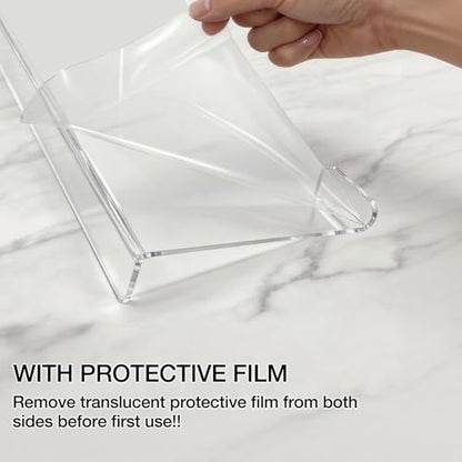 Acrylic Keyboard Stand w/Silicone Wrist Rest Adjustment, Ergonomic | 4-Level Height, Wrist Rest Set 16.9 x 5.7",Computer Keyboard Riser, for Easy Typing Office, Gaming, Home Desks, Clear & Black