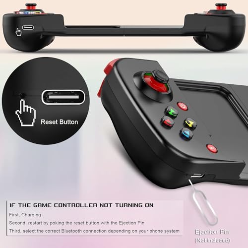 Megadream Mobile Game Controller Gamepad for iPhone iOS Android PC: Works with iPhone 17/16/15/14/13/12/11/X, iPad, Samsung Galaxy, TCL, Tablet, Call of Duty, Roblox - Directly Play (Pink) - color: Pink