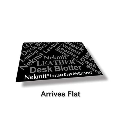 Nekmit Leather Desk Blotter Pad 17 x 12 Inches, Flat, Non-Slip, Waterproof, Black - color: Black, size: 12" x 17"