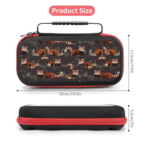 AoHanan Switch Carrying Case - Cute Red Panda Animal Cartoon Switch Game Case with 20 Games Cartridges Hard Shell Travel Protection Storage for Console & Accessories - color: Cute Red Panda Animal