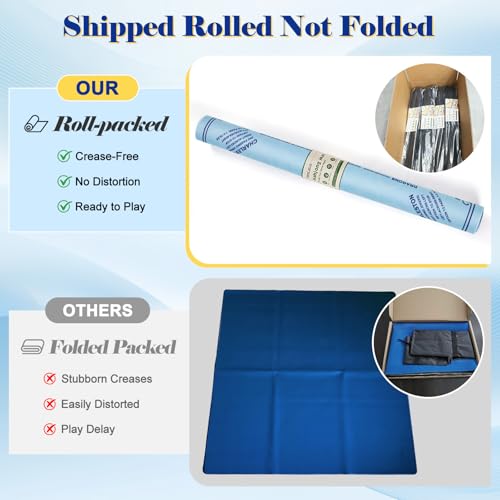 Mahjong Mat with Rule, 32.5" x 32.5" Waterproof Soft Surface Game Mat, Easy Clean Non-Slip & Noise-Reduce Mah Jong Table Mat with Carry Bag, Rolled Packaging for American Mahjong, Poker, Game - color: Light Blue