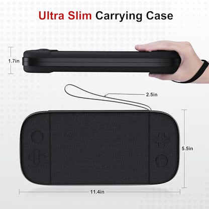 STARTRC GAMES Slim Carrying Case for Nintendo Switch 2 2025, Hard Shell Travel Case with 12 Game Card Slots, Portable Carry Bag for Switch 2 Console Black - color: Black