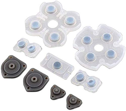 For PS4 L1 R1 L2 R2 Trigger Springs Buttons + 2 Joystick Thumb Sticks + 2 Joystick Silicone Caps + 2 Springs + 1 Screwdriver + 1 Set Silicone Conductive Rubber Pads