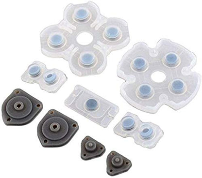 For PS4 L1 R1 L2 R2 Trigger Springs Buttons + 2 Joystick Thumb Sticks + 2 Joystick Silicone Caps + 2 Springs + 1 Screwdriver + 1 Set Silicone Conductive Rubber Pads