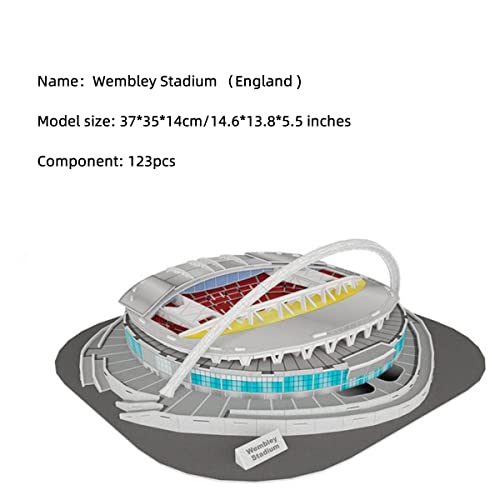 Classic Football Stadium Puzzle,3D Puzzle Soccer Club Venues,3D Paper Model Building Puzzle Kit, Soccer Stadium Souvenir Gift,Handmade Puzzle Ornaments，Cardboard Model (Wembley Stadium) - color: Wembley Stadium