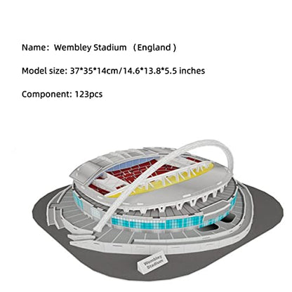 Classic Football Stadium Puzzle,3D Puzzle Soccer Club Venues,3D Paper Model Building Puzzle Kit, Soccer Stadium Souvenir Gift,Handmade Puzzle Ornaments，Cardboard Model (Wembley Stadium) - color: Wembley Stadium