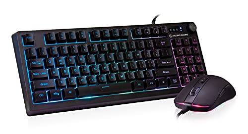 IOGEAR KORONA KORE II Compact Keyboard Combo - 89-Key Zone RGB Keyboard with 10-Key Function and Volume Control Knob, 26 Anti-Ghosting Keys, Plus 6200 DPI RGB Gaming Mouse (GKM601)