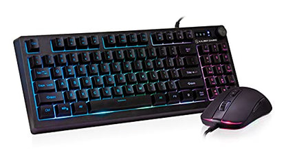IOGEAR KORONA KORE II Compact Keyboard Combo - 89-Key Zone RGB Keyboard with 10-Key Function and Volume Control Knob, 26 Anti-Ghosting Keys, Plus 6200 DPI RGB Gaming Mouse (GKM601)