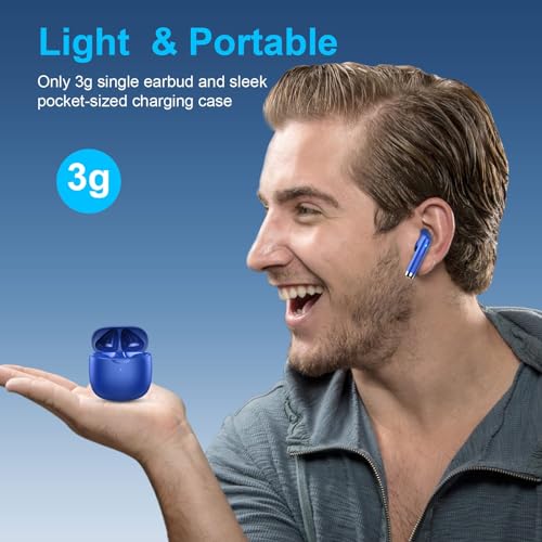 Wireless Earbuds, Bluetooth 5.4 Earbuds Stereo Bass, Bluetooth Headphones in Ear Noise Cancelling Mic, Earphones IP7 Waterproof Sports, 32H Playtime USB C Charging Case Blue Ear Buds for Android iOS - color: Glossy Blue