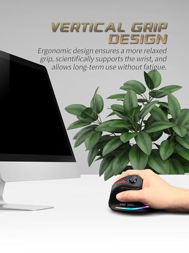 JOMAA Triple Mode Wireless Gaming Mouse - 24000 CPI, Bluetooth 5.0, 2.4GHz, Wired RGB Ergonomic Mouse with 12 Programmable Buttons for laptops, Desktop Computers, Tablets