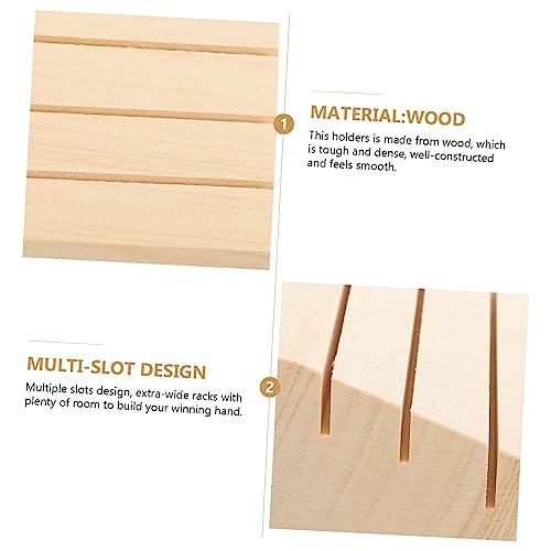 ABOOFAN Wooden Playing Card Holder Rack Slot Gaming Card Stand for Easy Organization and Visibility for Bridge Pinochle