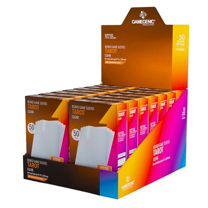 Prime Board Game Sleeves, Pack of 90 Extra-Clear Sleeves, 72 by 122 mm Card Sleeves Optimized for Use with Tarot Cards, Premium Card Protection, FFG Orange Color Code