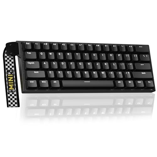Aula MINI60 HE Wireless Gaming Keyboard 60%,Hall Effect Rapid Trigger Magnetic Keyboard,8000Hz Polling,Tri-Mode(BT5.0/2.4GHz/USB-C),Hot Swappable Compact Mechanical Keyboard for Gamer(Black) - color: Black