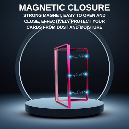 RedCap Magnetic Aluminum PSA Graded Card Holder 35PT Premium PSA Slab Protector Display Case with UV Resistant Glass Fits Standard PSA Graded Sports Trading Cards - Pink Mirage - color: Pink Mirage
