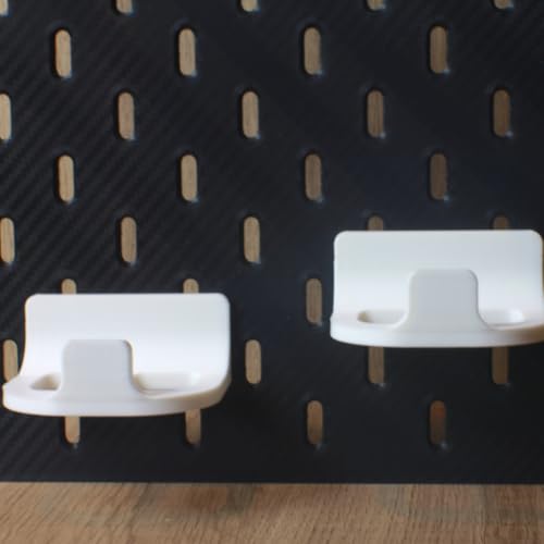 2 Universal Game Controller Mounts Compatible with IKEA SKADIS (White) - color: White