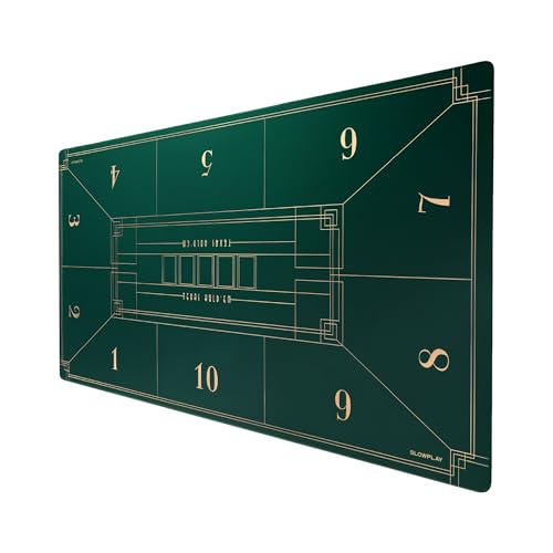 SLOWPLAY Nash Poker Mat, Ultra Smooth, Portable, Art Deco Layout | Velvety smooth surface; non-slip rubber base; hemmed edges; super portable carry bag; exquisite Art-Deco design - color: 94 X 47 Inch