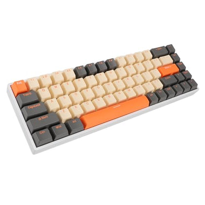 60 Percent 68 Keys Mechanical Keyboard, RGB Backlit Ergonomic Type C Wired Gaming Keyboard for Computer with Red Switch, Hot Swappable Compact Design for Home Office