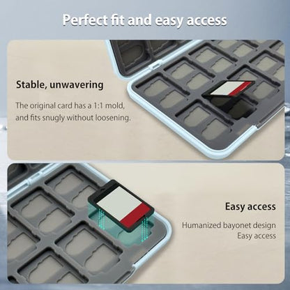 ONETIAOLONG Switch Game Case Holder for Switch 2 & OLED & Lite with 48 Cartridge Slots and 96 Micro SD Card Storage with Magnetic Closure,Protective Hard Shell and Soft Lining for Easy carrying - color: Blue, style: 48-slots