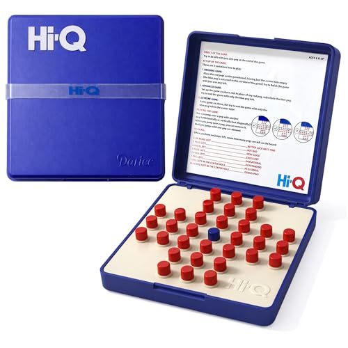 Original HI-Q Solitaire Game - Solitaire Board Game for Kids, Adults & Seniors, Solo 1-Player, Puzzle Strategy Problem Solving Game, Perfect Travel & College Board Game, Classic Hi-Q Peg Brain Teaser