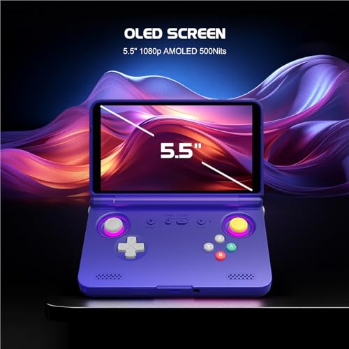 Retroid Pocket Flip 2 Retro Game Console, 5.5" AMOLED 1080P Display, Hall Effect Sticks, 5000mAh Battery, Portable Android Handheld (16Bit US) - color: 16bit Us