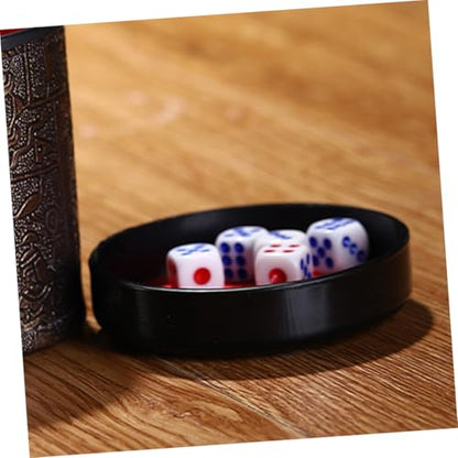 HANABASS 5pcs Dice Cup Base Plate Plush Leather Lid Dice Shaker Tray Storage Cup Lid Ktv Game Professional
