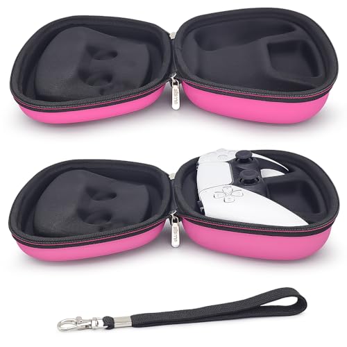 Carry Case Compatible with PS5 DualSense Wireless Controller, PlayStation 5 Controller Holder Travel Safekeeping Protective Case Storage Bag - color: Pink