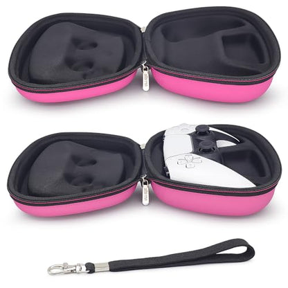 Carry Case Compatible with PS5 DualSense Wireless Controller, PlayStation 5 Controller Holder Travel Safekeeping Protective Case Storage Bag - color: Pink
