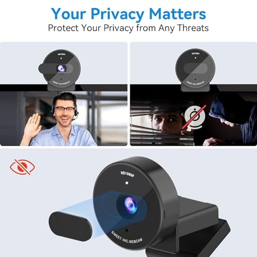 EMEET C950 1080P Webcam - USB Webcam with Microphone & Physical Privacy Cover, Auto Light Correction, Fixed Focus, USB Plug & Play, Ultra Web Cam w/ 70°View for Meeting/Online Classes/Zoom/YouTube - style: 1080P Ultimate Cost Effective