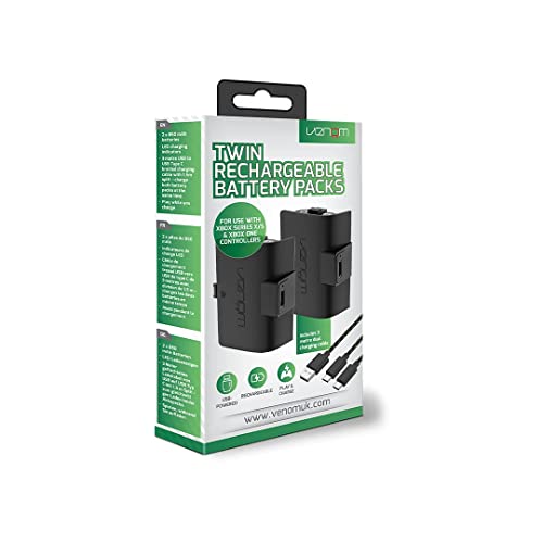Venom Xbox Controller Rechargeable Battery Twin Pack - Black (Xbox Series X, Xbox Series S) - color: Black