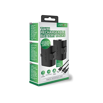 Venom Xbox Controller Rechargeable Battery Twin Pack - Black (Xbox Series X, Xbox Series S) - color: Black