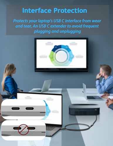 USB C Extension Cable 0.5FT, USB C Male to Female Extender 20Gbps 100W | 4K@60Hz Video, Nylon Braided, Aluminum Alloy Shell, Reinforced joint, USB-C Extender for Laptop, Tablet, SSD, Monitor - size: 0.5FT