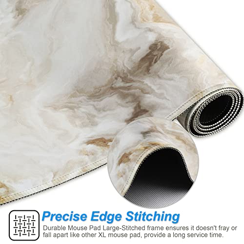 Large Gaming Mouse Pad with Stitched Edges,[27.5x11.8In] Extended Mouse Pad with Non-Slip Natural Rubber Base for Gamer/Desktop/Office/Home (70x30 Marble) - color: 70x30 Marble