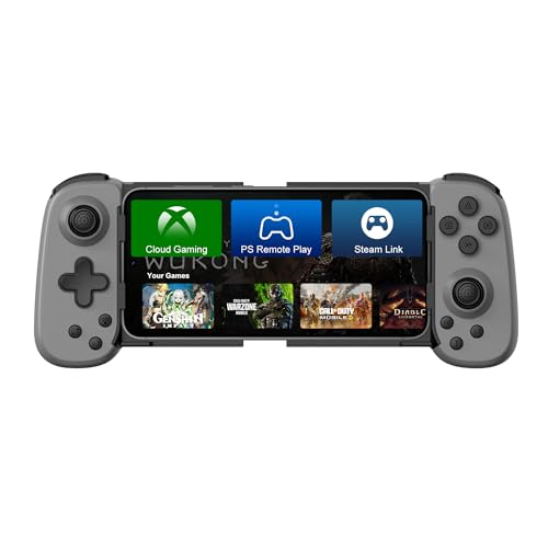 Joso Wireless Phone Controller for iPhone/Android, Mobile Game Controller with Hall Joystick Suitable for Xbox Cloud Gaming, PS Remote Play, Steam Link, Call of Duty & More - Gray - color: Gray | D6