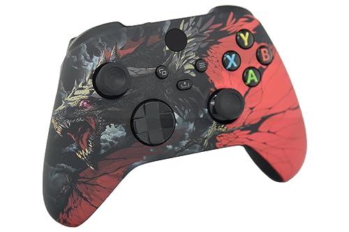 ProControllers LLC Hand Airbrushed Fade Custom Controller Compatible with Xbox Series X/S & Xbox One (Series X/S Black Dragon) - color: Series X/S Black Dragon