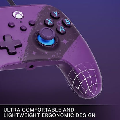 PowerA Advantage Wired Controller for Xbox Series X|S - Celestial Purple, gamepad, hall effect thumbsticks, gaming controller, USB-C, Works with Xbox One, Officially Licensed - style: Celestial Purple