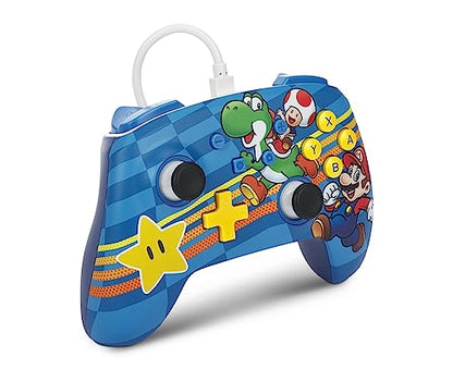 PowerA Enhanced Nintendo Switch and Switch 2 Wired Controller - Mushroom Kingdom Friends, Mario Switch Controller, Mappable Gaming Buttons, Officially licensed - color: Mushroom Kingdom Friends