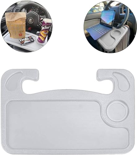 JUSTTOP Car Steering Wheel Desk for Laptop,Multipurpose Travel Car Accessories, Car Seat Stand Trays for Eating, Steering Wheel Under Table Console(Gray) - color: Gray