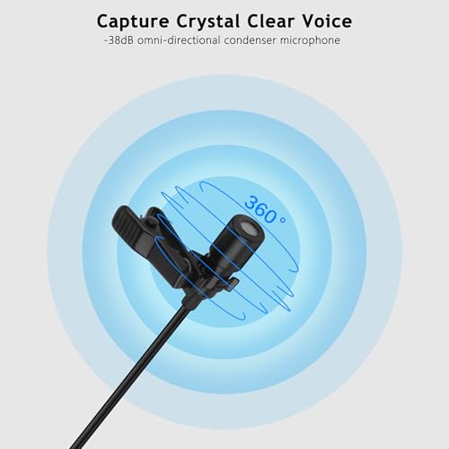 DUNGZDUZ 2-Pack 3.5mm Lavalier Mics for DJI Mic 2 and RØDE Wireless GO II | TRS Clip-on Mic for Wireless Transmitters, Clear Voice Pickup, Ideal for Streaming, Interviews and Vlogging