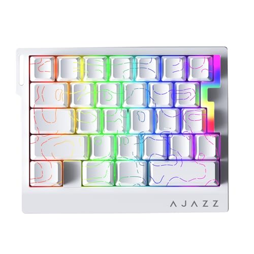 AJAZZ AK029 Magnetic Switch One Handed Gaming Keyboard, Hall Effect Rapid Trigger Mechanical Keypad with SOCD & DKS, 8KHz Polling Rate, 29 Keys Mini Ergonomic Gaming Keyboard for FPS Gamers, PC - color: White line
