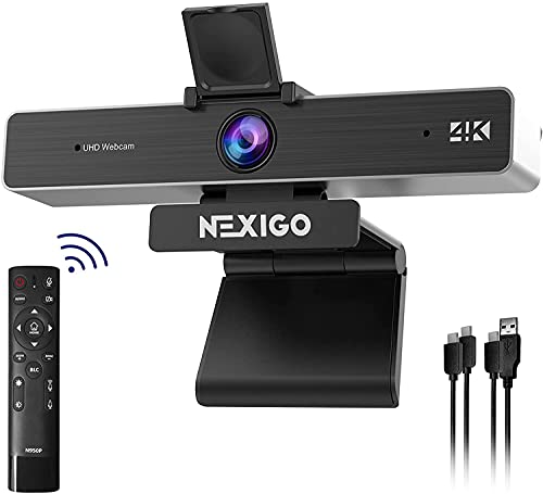 Zoom Certified, NexiGo N950P 4K Zoomable Webcam with Remote Control, Sony_Starvis Sensor, 5X Digital Zoom, Pro Web Camera with Dual Stereo Mics, for Zoom Skype Teams Twitch - style: Webcam 4K