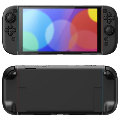 PlayVital Protective Case for Nintendo Switch 2 with Extra Stand & Thumb Grip Caps | Split Design, Dockable Hard Shell Cover for Nintendo Switch 2 | Solid Color Series, Black - color: Black