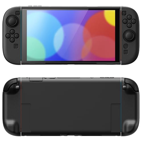 PlayVital Protective Case for Nintendo Switch 2 with Extra Stand & Thumb Grip Caps | Split Design, Dockable Hard Shell Cover for Nintendo Switch 2 | Solid Color Series, Black - color: Black
