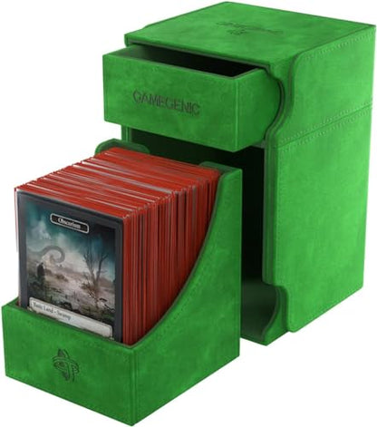 GameGenic Deck Box – Watchtower XL Green 100CT – Durable and Sturdy TCG, OCG, CCG Card Storage – Compatible with Pokemon, Yugioh, Commander, and MTG Magic: The Gathering Cards - color: Green