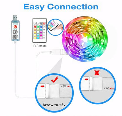 hyrion 50ft USB-Powered RGB LED Strip Lights, Music Sync & Sound-Reactive Color Changing Lights for Bedroom, TV Backlight, Gaming Setup, Bluetooth, IR Remote & Smart App Control | Enjoy Music Sync, Color Changing Lighting, IR Remote Control, Perfect for T