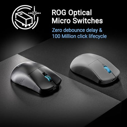 ASUS ROG Harpe Ace Mini Wireless Esports Gaming Mouse – Small Compact Design, Right-Handed, 49g Lightweight, Tri-Mode Connectivity, 36K DPI, up to 105Hr Battery, Pro-Approved, PC/Mac Support - Black - color: Black, style: Harpe Ace Mini