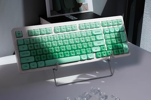 ZORNHER ZH980 Foundation Mechanical Keyboard,95% Green Creamy Keyboard with Number Pad,Girly Gaming Keyboard Full Size,Cute Jelly MOA Round Translucent Clear Keycaps,Creamy Sounding Linear Switches - color: Green Foundation, size: Creamy Switch
